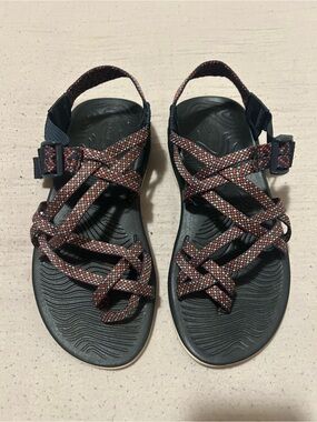 Chaco Women's Navy and Rust Multi-Strap Outdoor Sandals
